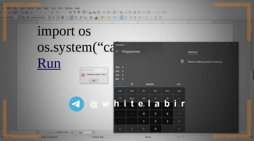 ◻️ اجرای کد پایتون بدون اجازه کاربر تنها با باز کردن یک سند در LibreOffice ...